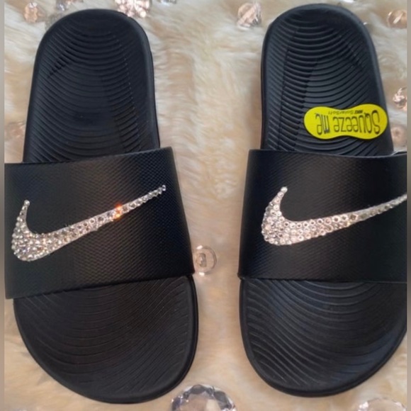 NIKE SLIDES w/Swarovski CRYSTALS - Picture 4 of 5